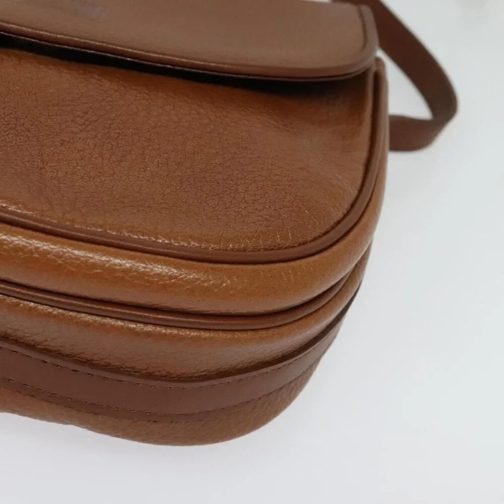 Authentic Burberrys Shoulder Bag Leather Brown Gold - Picture 6 of 16